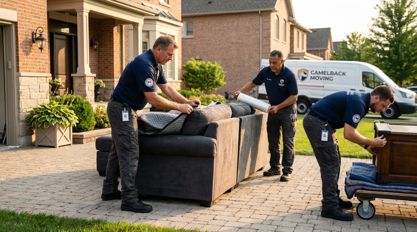 Large estate moving crew wrapping furniture in Murdo, SD